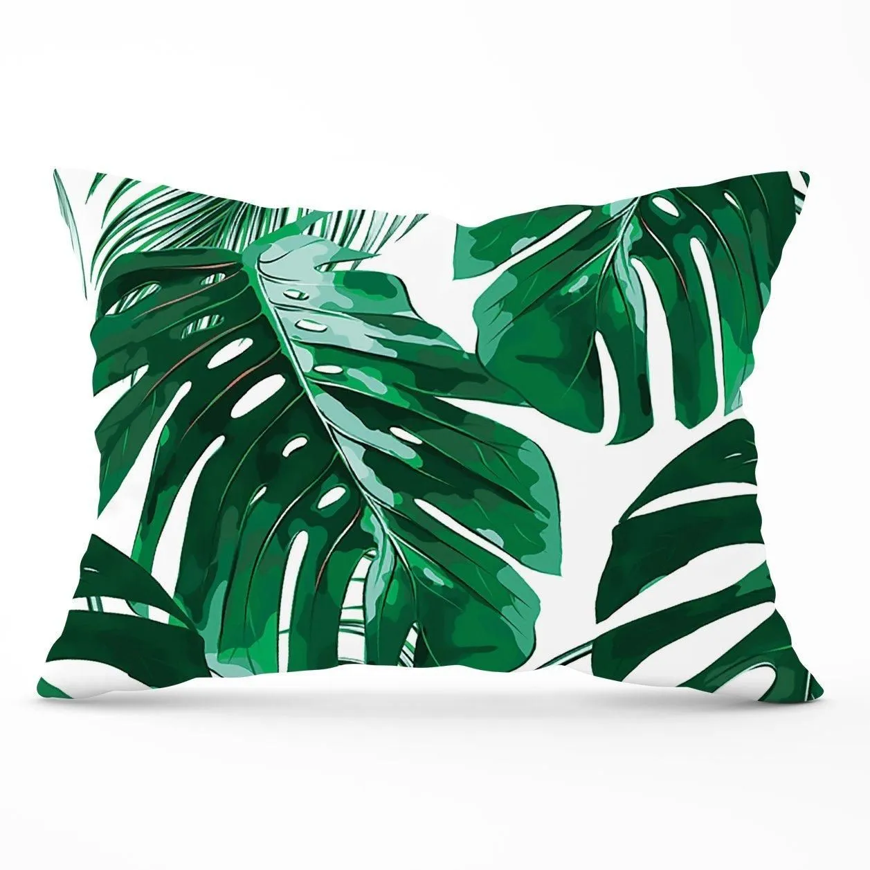 Warren Reed - Designer Tropical Jungle Leaf Pattern Cushions in Green