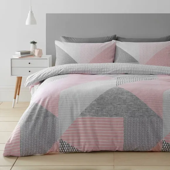 Catherine Lansfield Larsson Geo Reversible Duvet Cover and Pillowcase Set 1