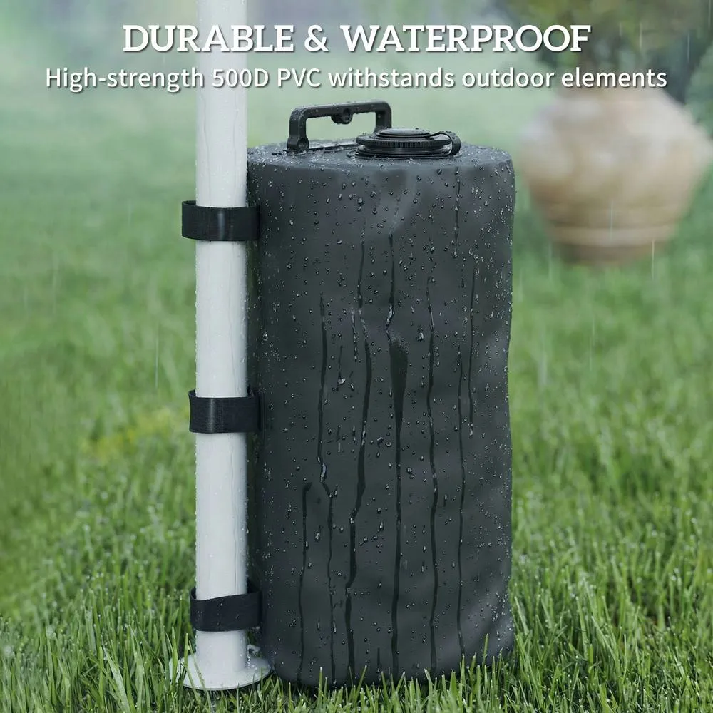OUTSUNNY Set of 4 Gazebo Water Weights Bags, 500D Sand Weights, Black 5