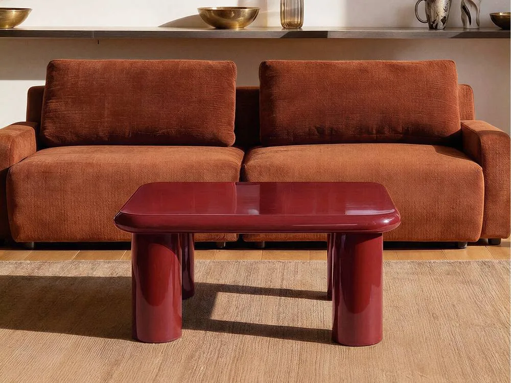Vente-unique MDF Coffee Table - Lacquered Bordeaux - TAMISDA in Burgundy 3