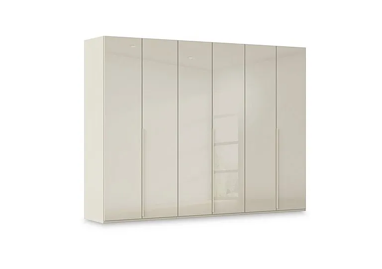 Haven 301cm 6 Door Hinged Wardrobe with Glass Doors