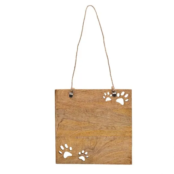 Best of Breed Paw Prints 'Home Is Where The Paws Are' Mango Wood Plaque 2