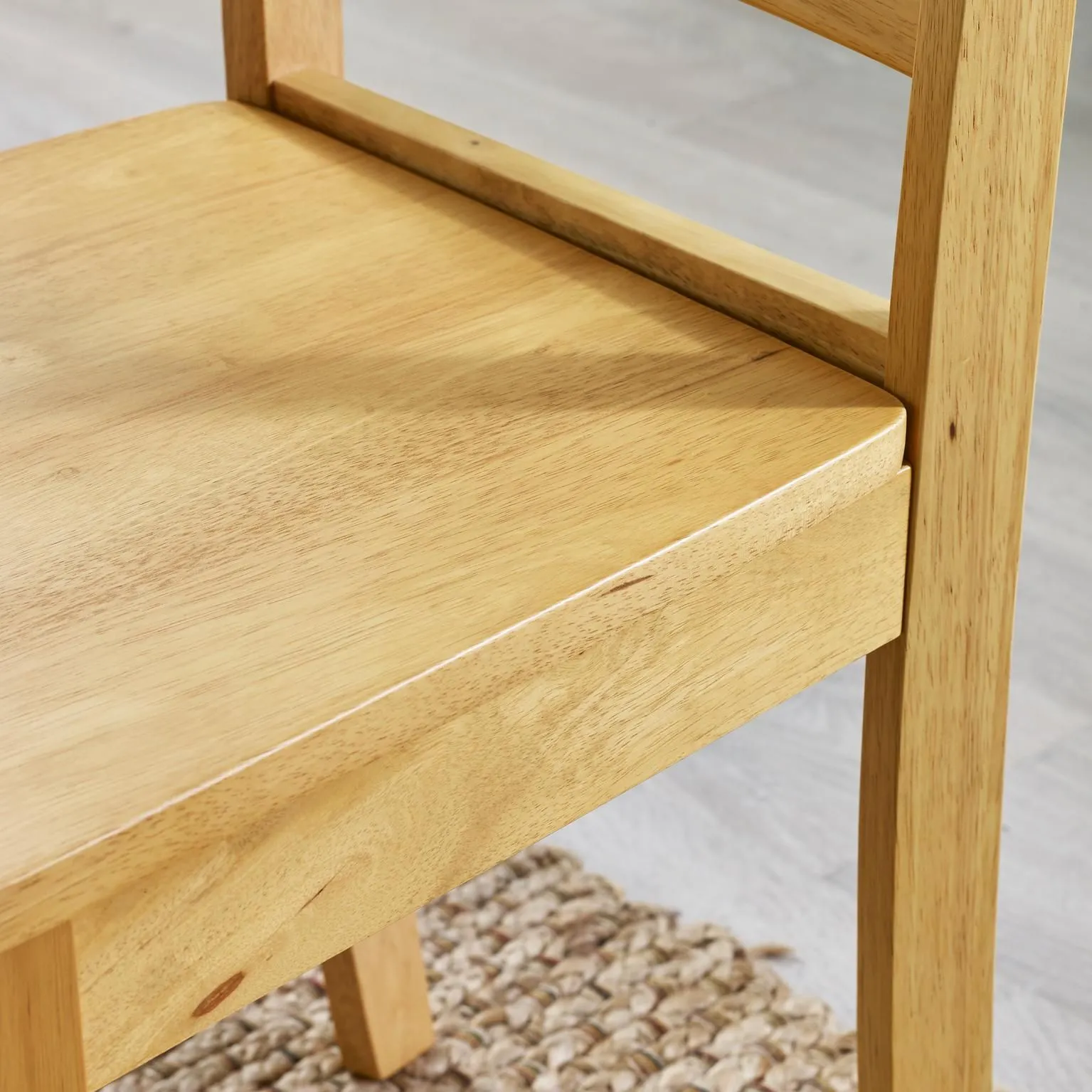 FurnitureboxUK Millford x2 Solid Wood Crossback Dining Chairs in Light Oak 5
