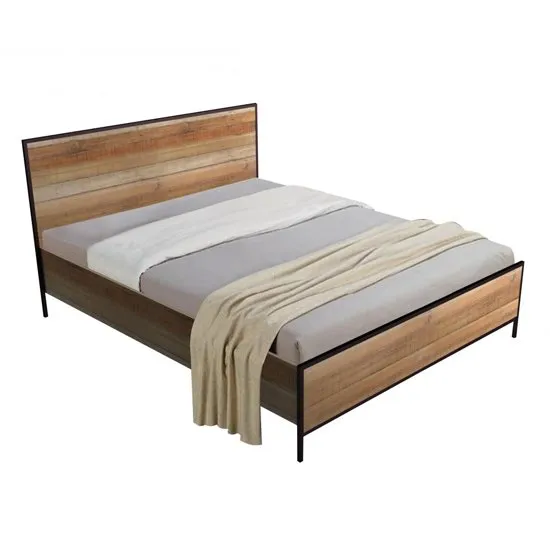 Michigan Wooden King Size Bed In Oak Effect