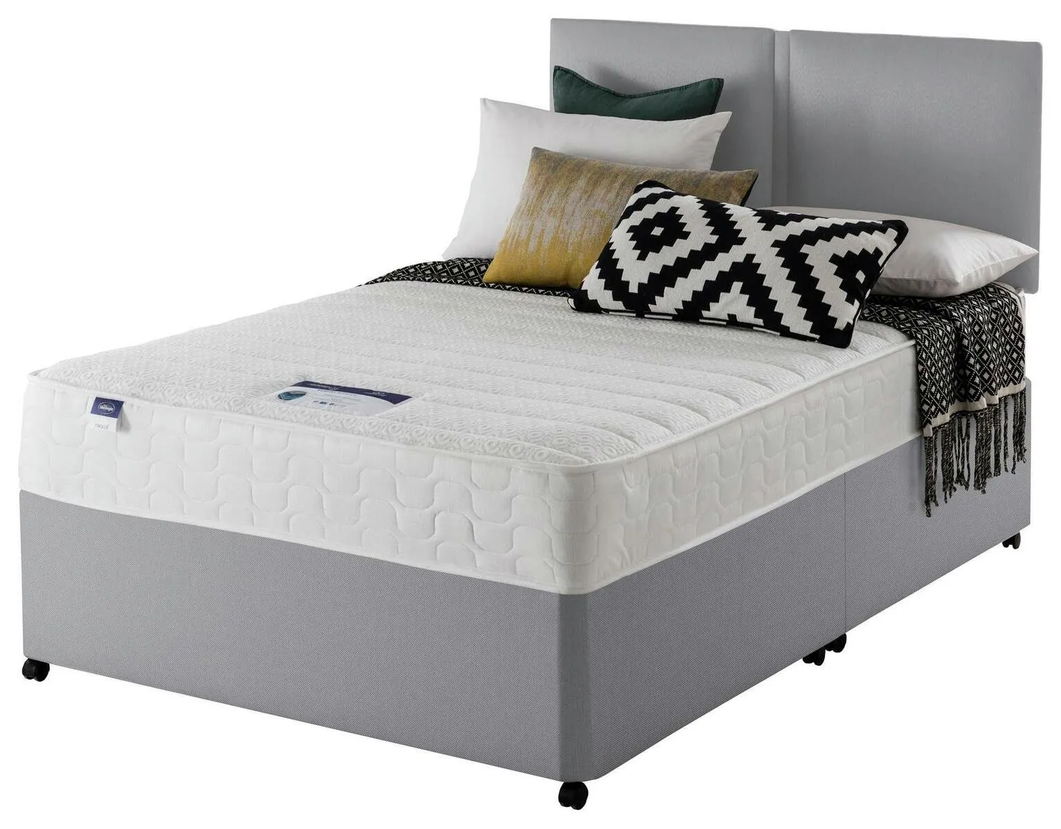 Silentnight Hatfield Microquilt Small Double Divan Bed -Grey