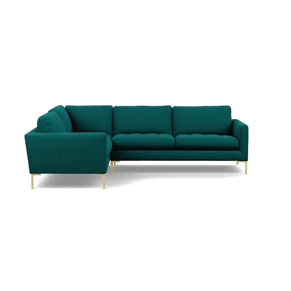 Heal's Eton Left Hand Facing Corner Sofa Brushed Cotton Pine Brass Feet 1