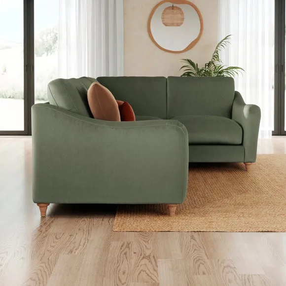 Hattie Matte Plush Velvet Corner Sofa 2