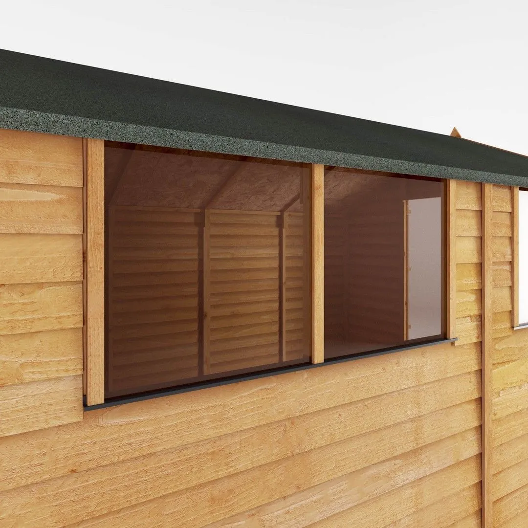 Mercia 10 x 8 Feet Overlap Apex Shed - L296.6 x W248.4 x H211.8 cm - Brown 6