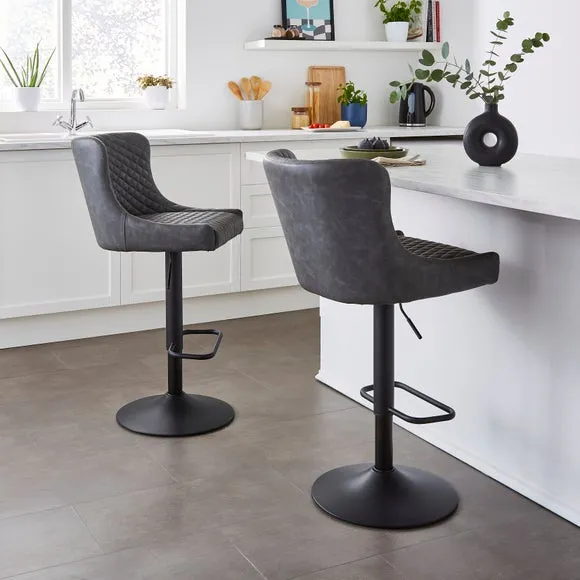 Montreal Height Adjustable Barstool, Faux Leather 2