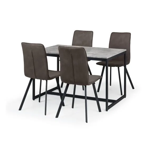 Monroe Set of 2 Dining Chairs, Charcoal Faux Linen 6