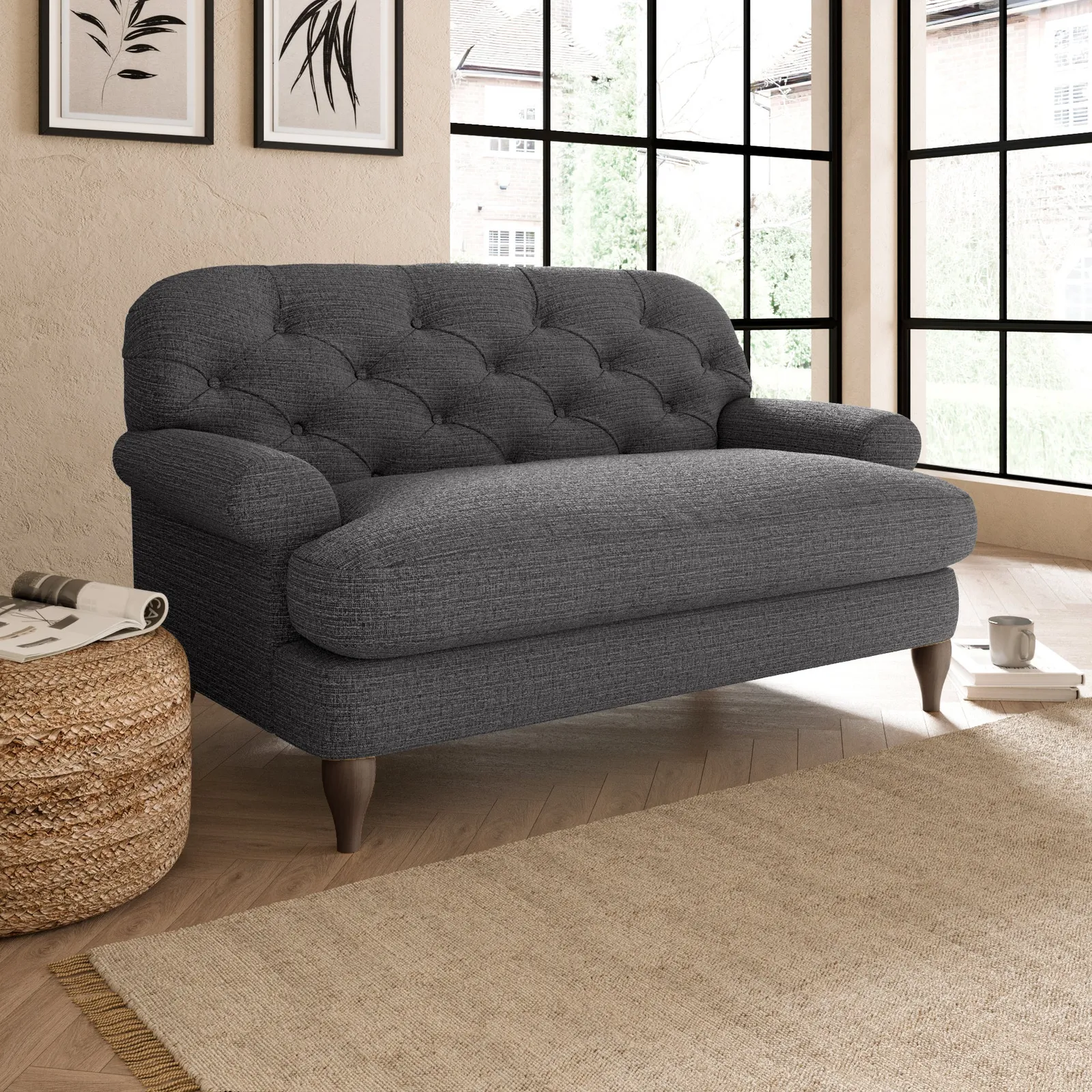 Canterbury Textured Weave Snuggle Chair Grey