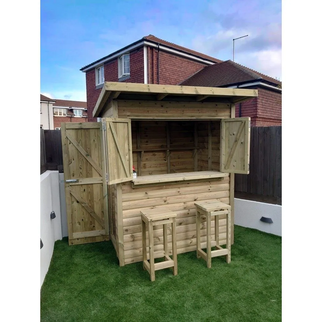 Churnet Valley Garden Furniture Ltd The Castleton Garden Bar - Timber - L122 x W182 x H240 cm in Brown