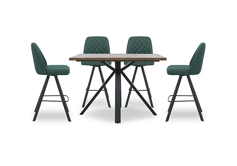 Jupiter Large Table with 4 Swivel Bar Stools