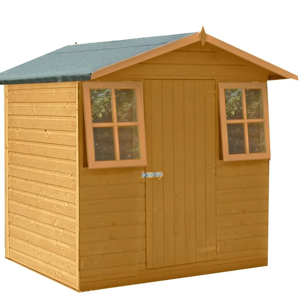 Shires Casita Single Door Tongue & Groove Garden Shed Workshop 7x7 ft in Brown