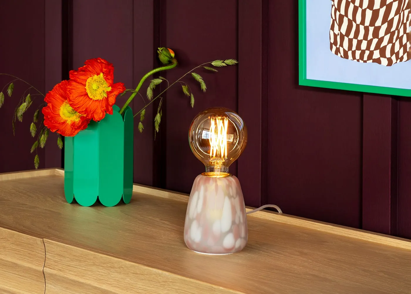 Heal's Confetti Glass Table Lamp Blue/Purple 3