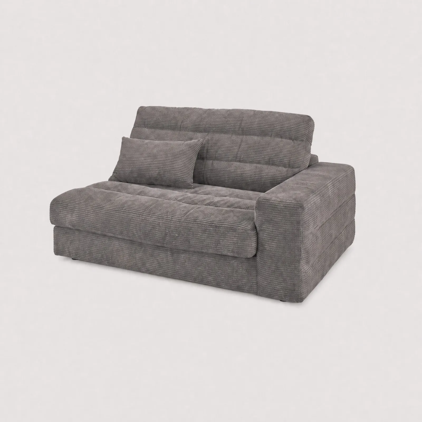 Twain Medium 1.5 Seater Armrest Right Modular Sofa, Grey Fabric | Barker & Stonehouse