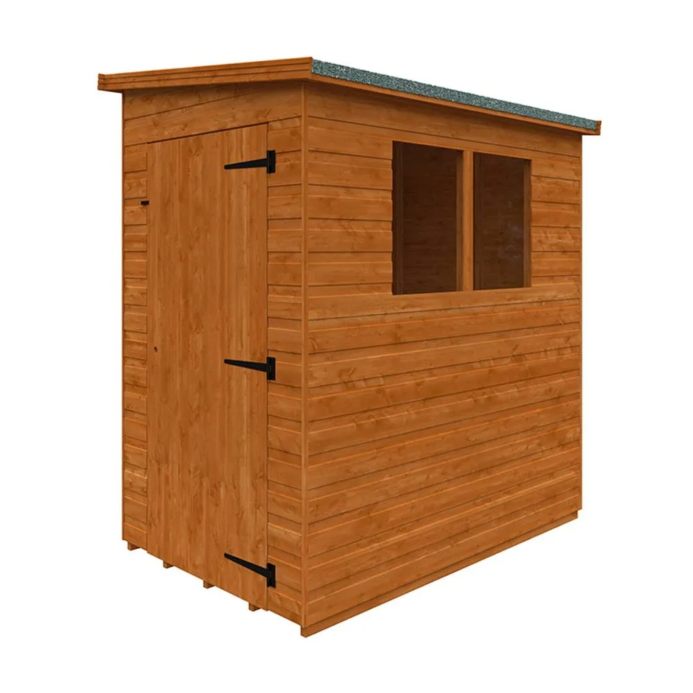 Buttercup Farm 6 x 4 Feet Lean-To Pent 12mm Shed - Solid Wood/Softwood/Pine in Burnt Orange