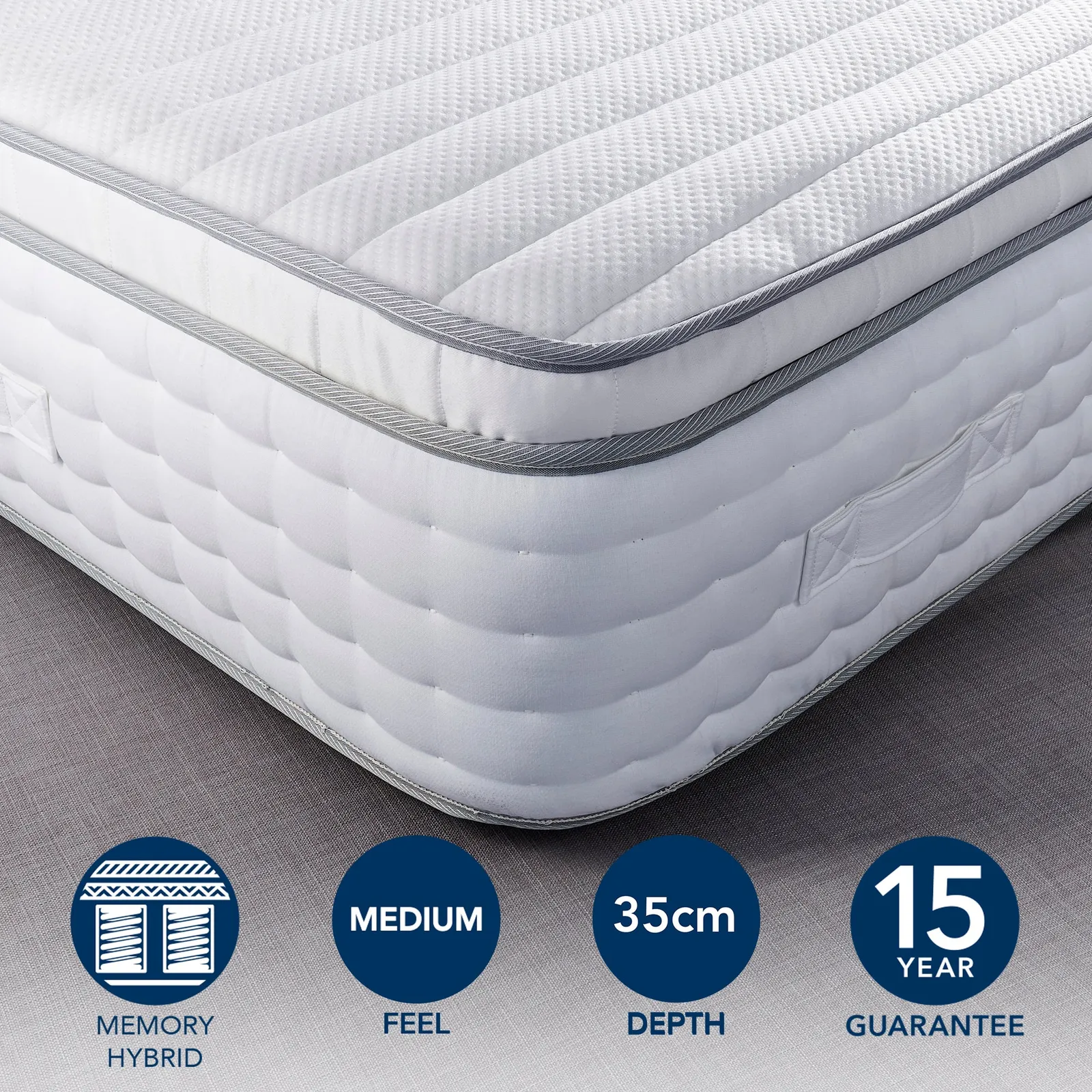 Hotel Memory Foam Pillow Top 2000 Pocket Sprung Mattress White