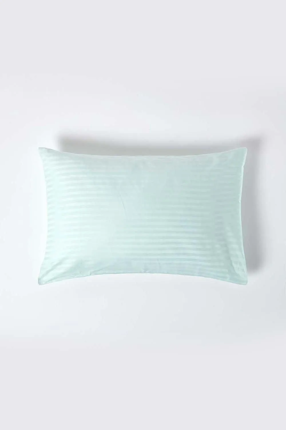 Homescapes Egyptian Cotton Satin Stripe Housewife Pillowcase 330 TC in Blue 1