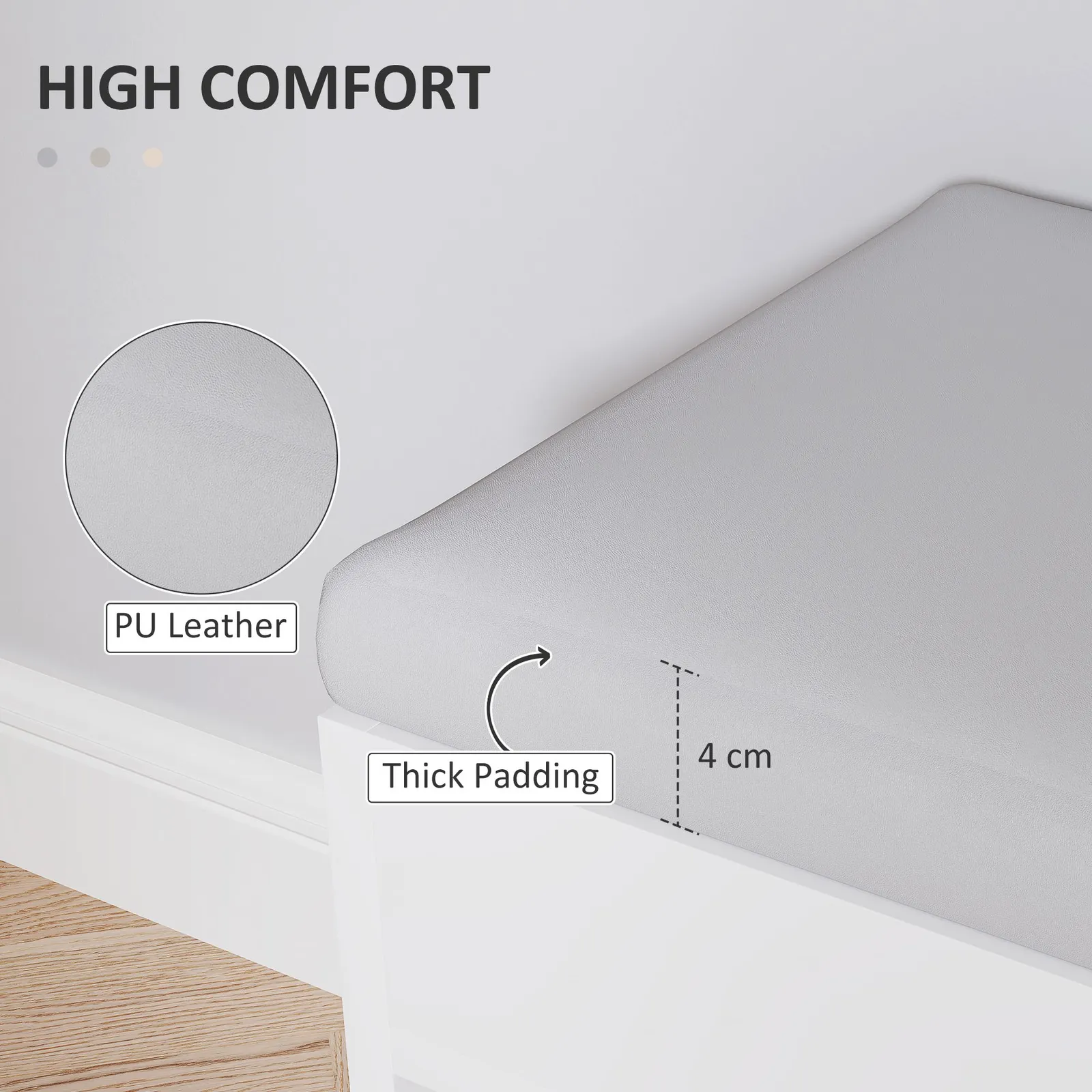 HOMCOM Sit-On Shoe Storage Unit w/ Hidden Compartment Handles in Cream 4