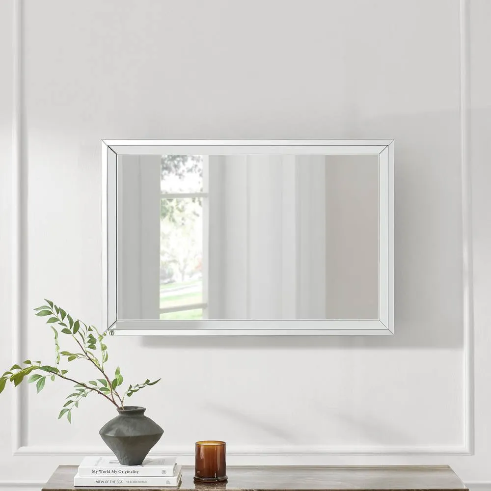 FurnitureboxUK Roux Medium Rectangle 90x60cm Wall Mirror in Clear 4