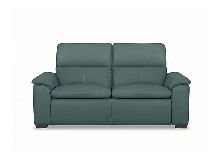 Relax 2 Seater Leather Power Recliner Sofa with Power Headrests - Lake Green - Sofas and Armchairs - In Time for Christmas