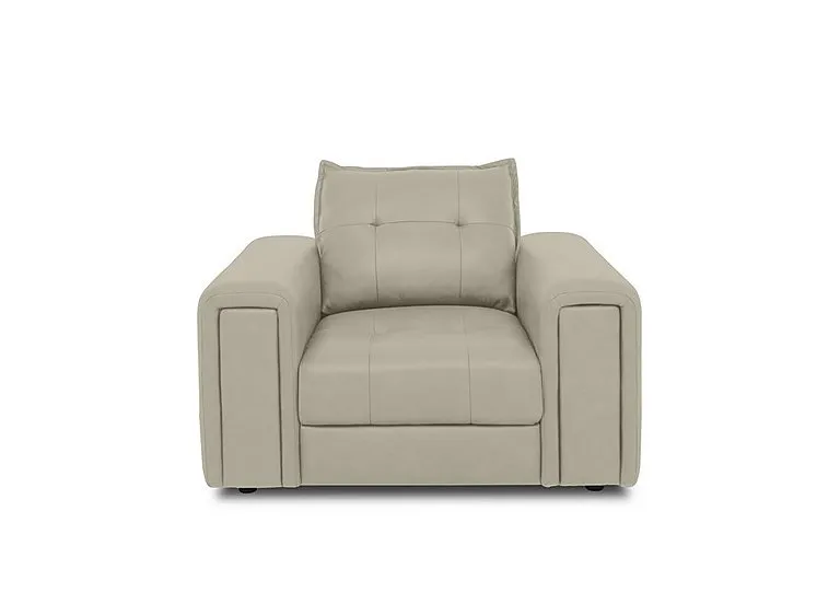 Goliath Leather Chair with Storage Drawer - Bone China