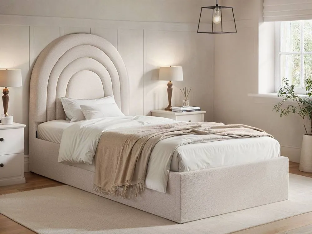 Flair Ava Single Ottoman Bed in Cream 1