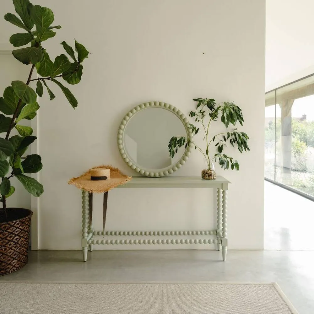 Statement Furniture Cromwell Large Console table with Bobbin Design in Light Green 4
