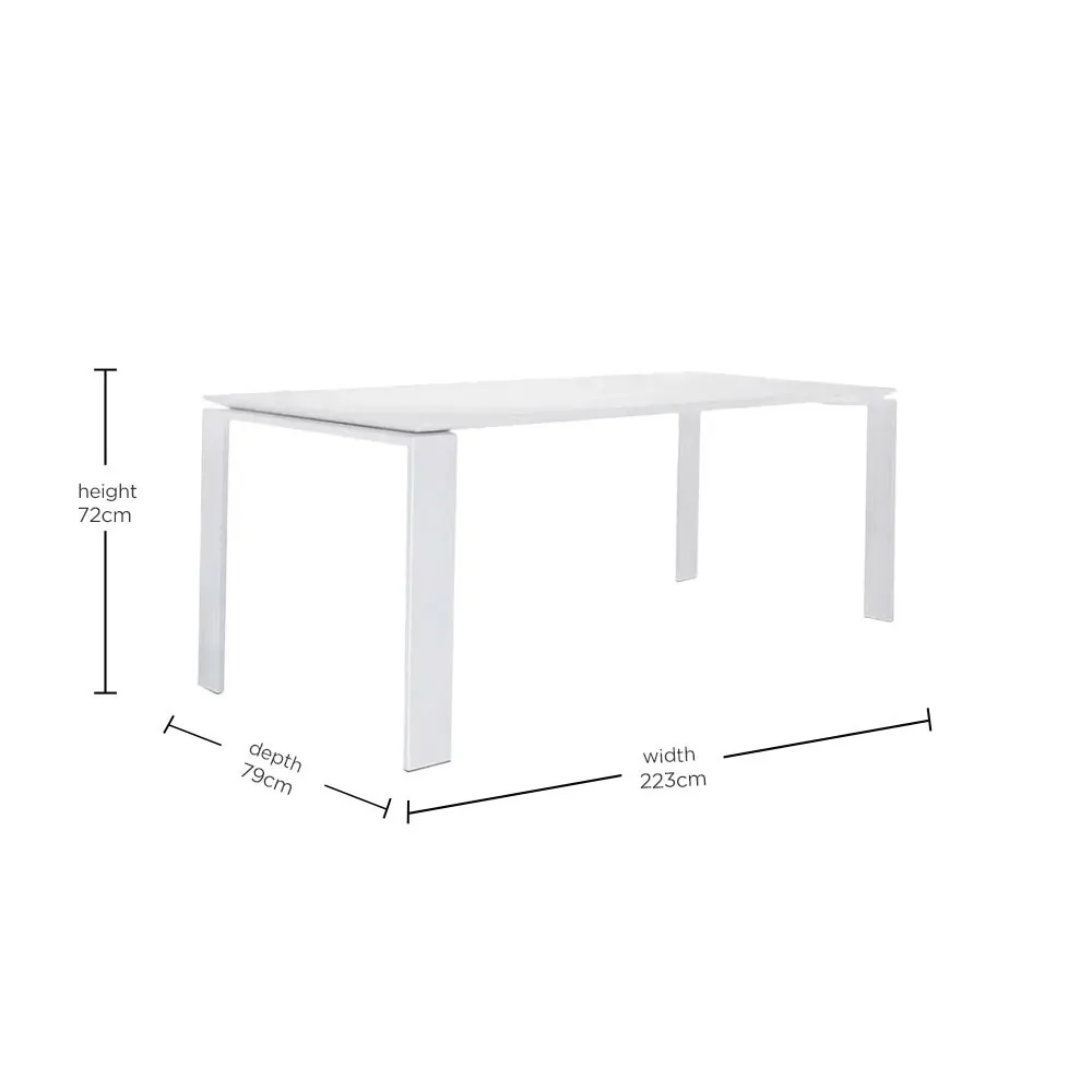 Kartell Four Outdoor Dining Table 223X79, White Metal | W223cm | Barker & Stonehouse 4