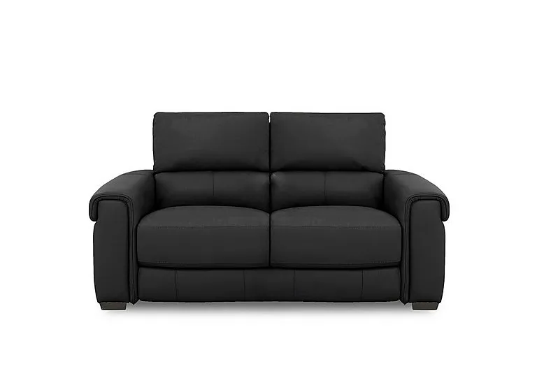 Nixon Leather 2 Seater Sofa - Classic Black