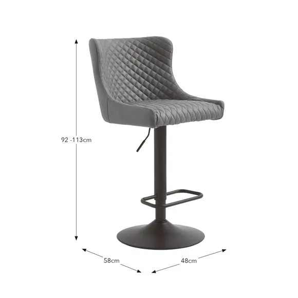 Montreal Height Adjustable Barstool, Faux Leather 6