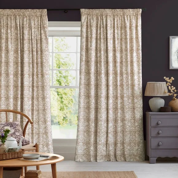 William Morris At Home Strawberry Thief Pencil Pleat Curtains 2