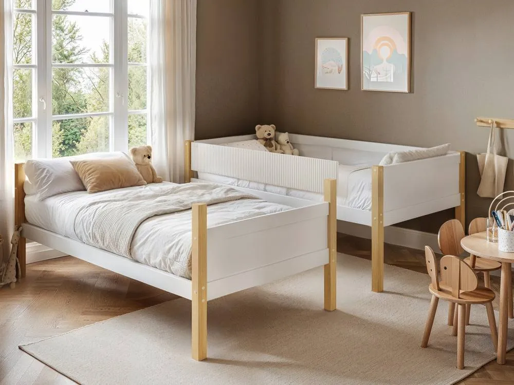 Flair Mateo Detachable Ribbed Bunk Bed in White 3