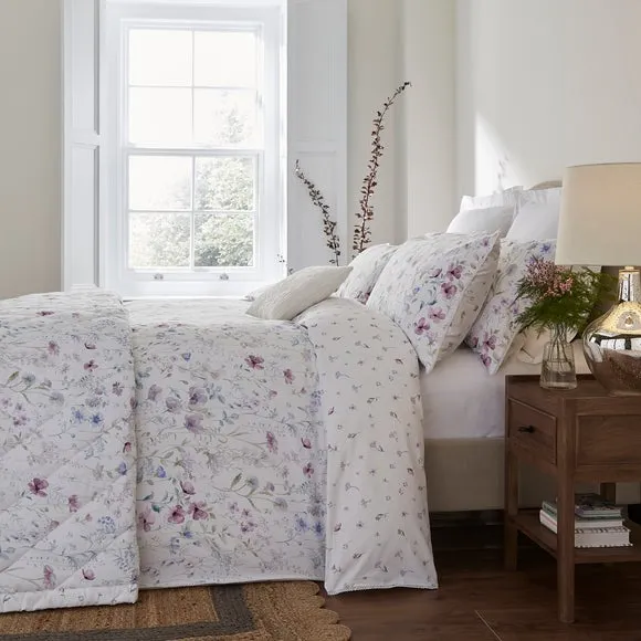 Dorma Wildflower Mauve 100% Cotton Duvet Cover & Pillowcase Set 6