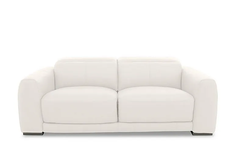 Edison Large Leather 3 Seater Sofa - Star White