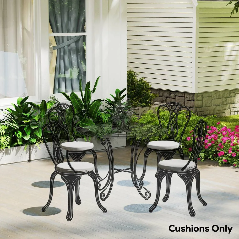 OUTSUNNY Bistro Chair Cushions, Chair Pads Set of 4 in Light Grey