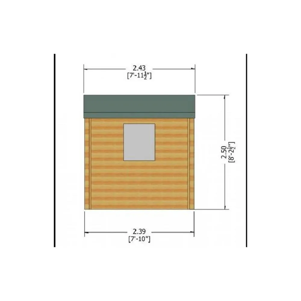 Shires Camelot Log Cabin Home Office Garden Room Approx 8 x 8 Feet in Natural 3