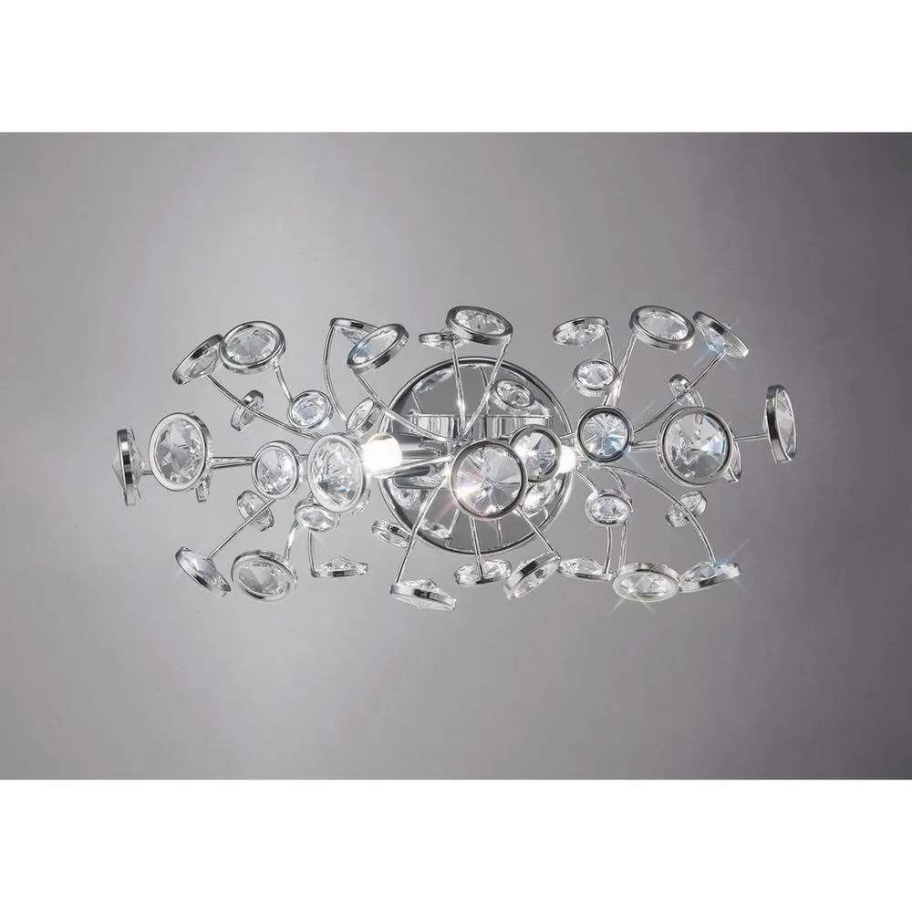 Netlighting Savanna Wall Lamp Switched 2 Light G9 Polished ChromeCrystal in Grey 2