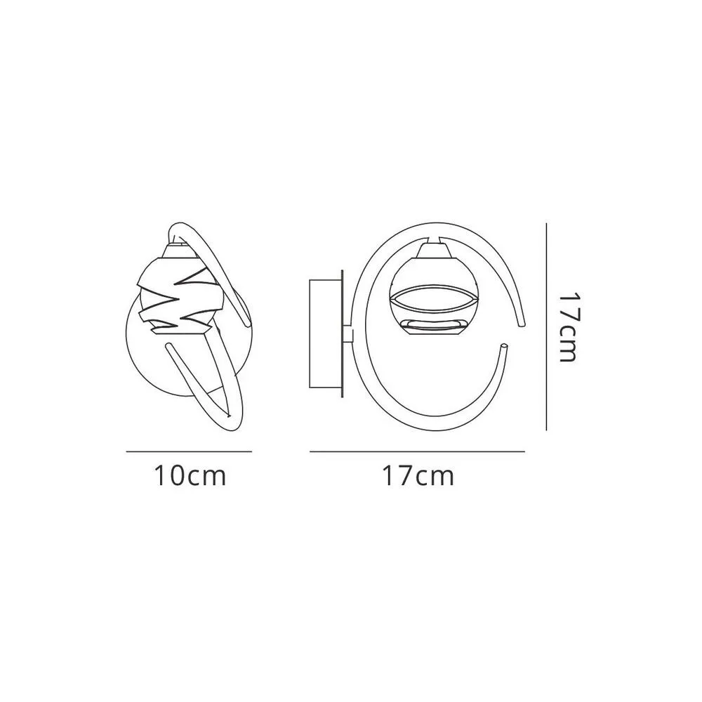 Netlighting Loop Wall Lamp Switched 1 Light G9 Satin Nickel in Grey 2