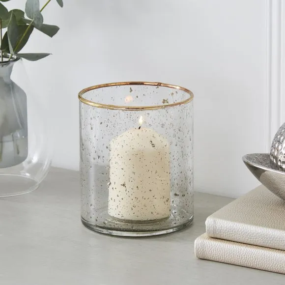 Recycled Glass Hurricane Candle Holder