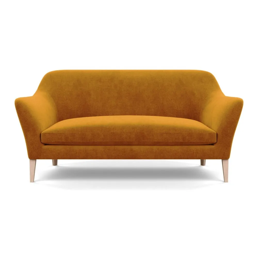 Heal's Wallis 3 Seater Sofa Smart Luxe Velvet Cognac Natural Ash Feet 1