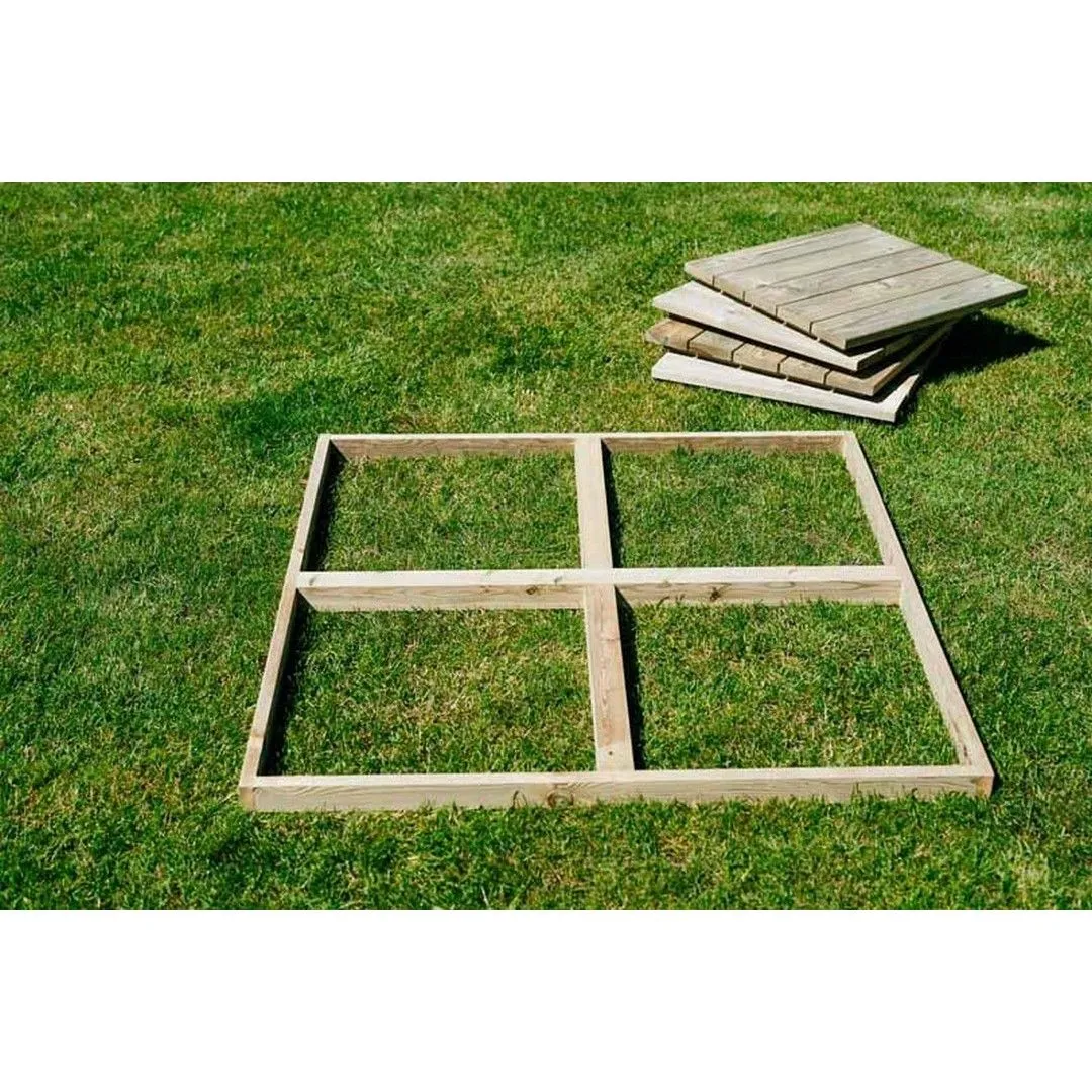 Buttercup Farm Decking Kit 6m (6 Frames & 24 Tiles) - Timber - L100 x W100 x H6.5 cm in Brown