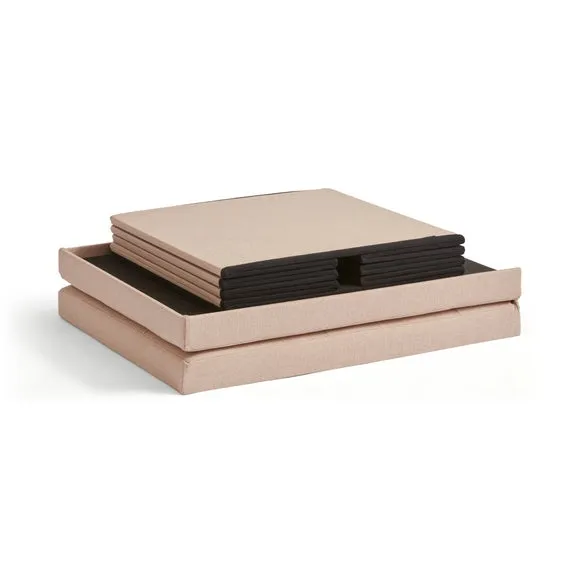 Faux Linen Bed Ottoman 4