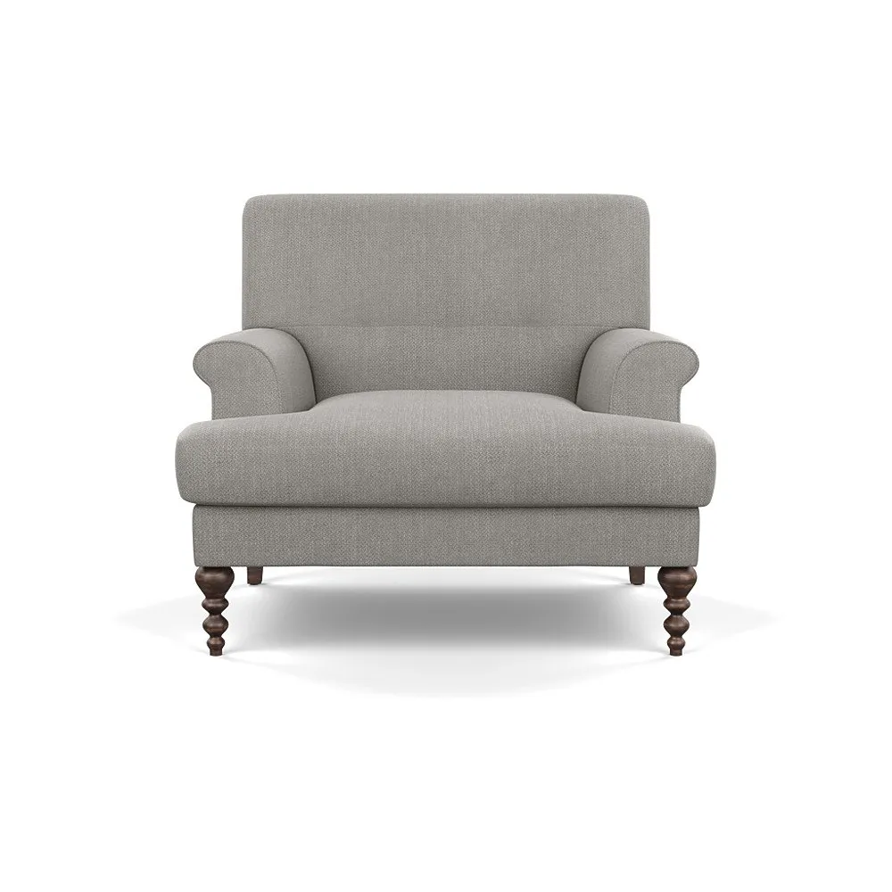 SCP Oscar Formal Armchair Texture Pale Grey Walnut Feet