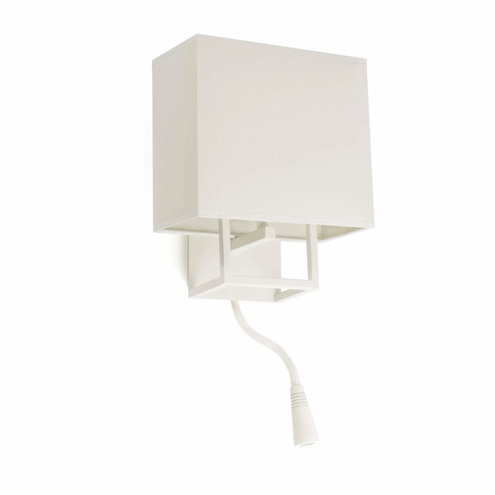 Netlighting Vesper 1 Light Indoor Wall Light Reading Lamp White with Shade E14
