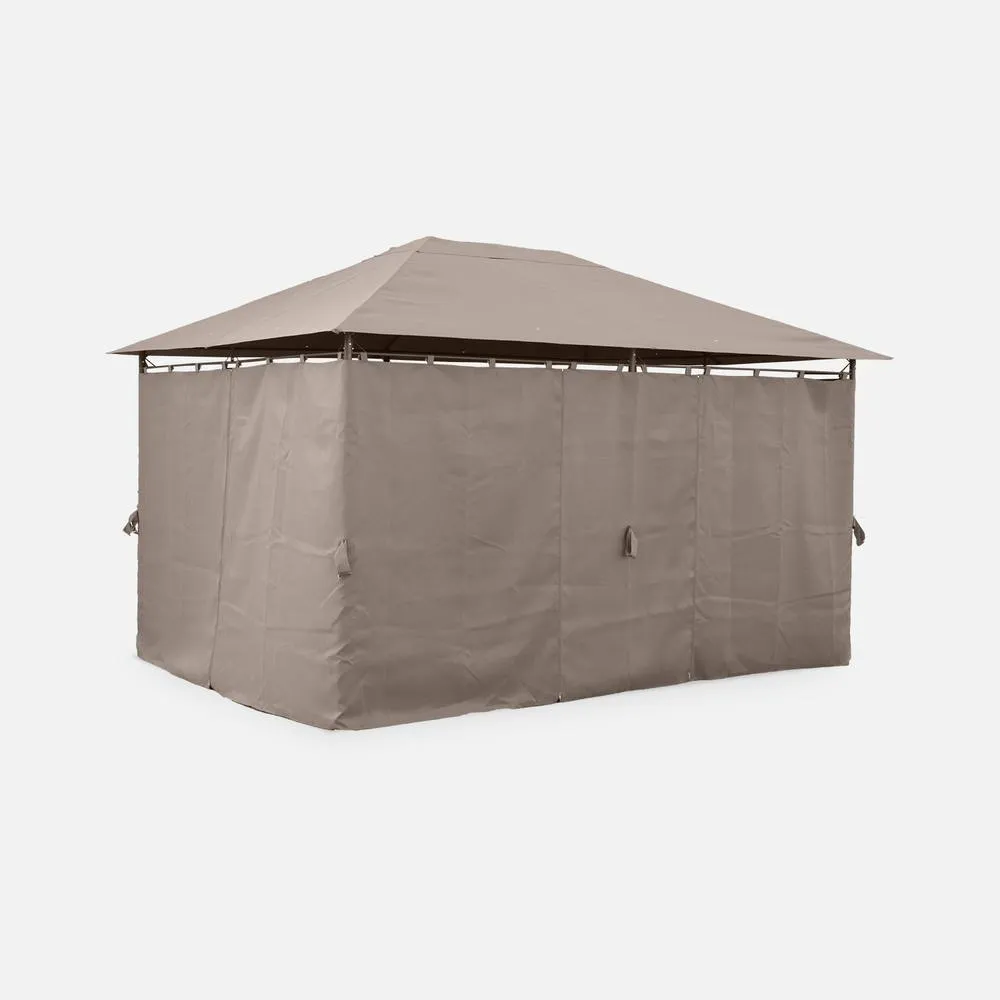 sweeek Heavy Duty 3x4m Gazebo With Curtains in Medium Beige 3