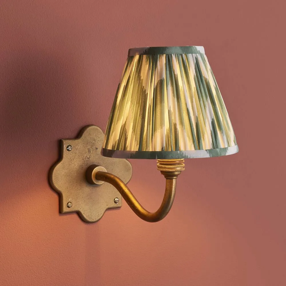 Netlighting Anvil Curve & Zigzag 16cm Wall Lamp Antique Brass Cotswold Green in Gold 5