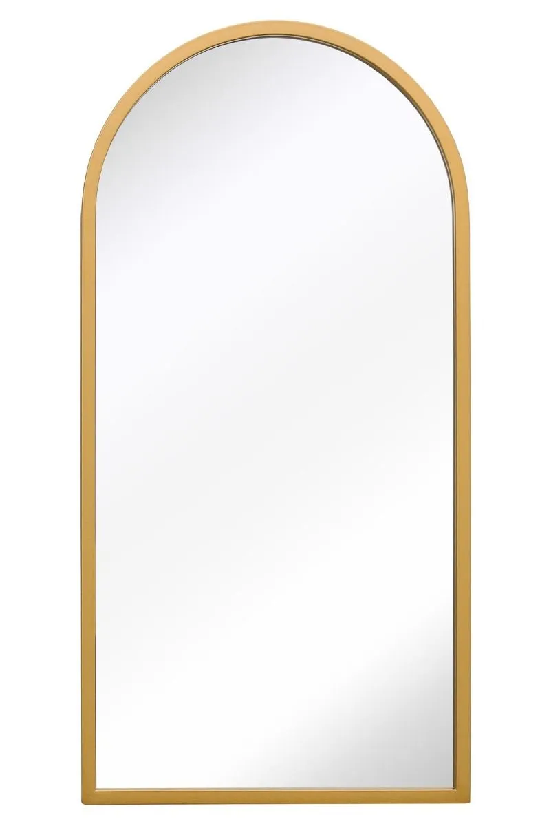 MirrorOutlet Gold Metal Framed Arched Wall Mirror 31" X 16" (80CM X 40CM) 3