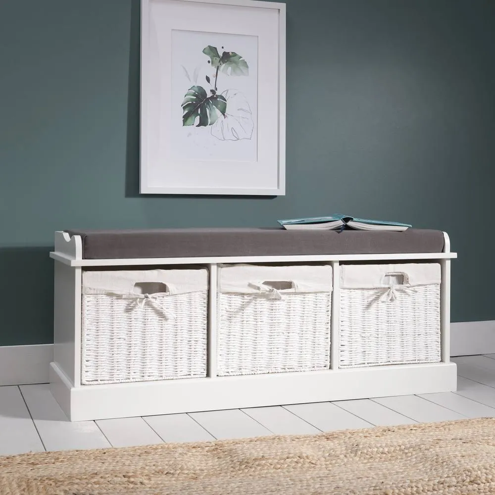 Nöa and Nani Stockholm Storage Bench with 3 Storage Cubes in White 4